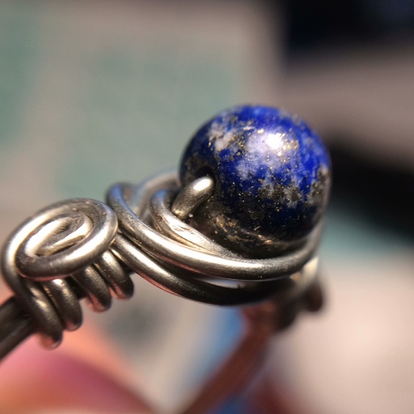 wirewrap Ring Blue Lápiz Lazuli Stone - Picture 6 of 6